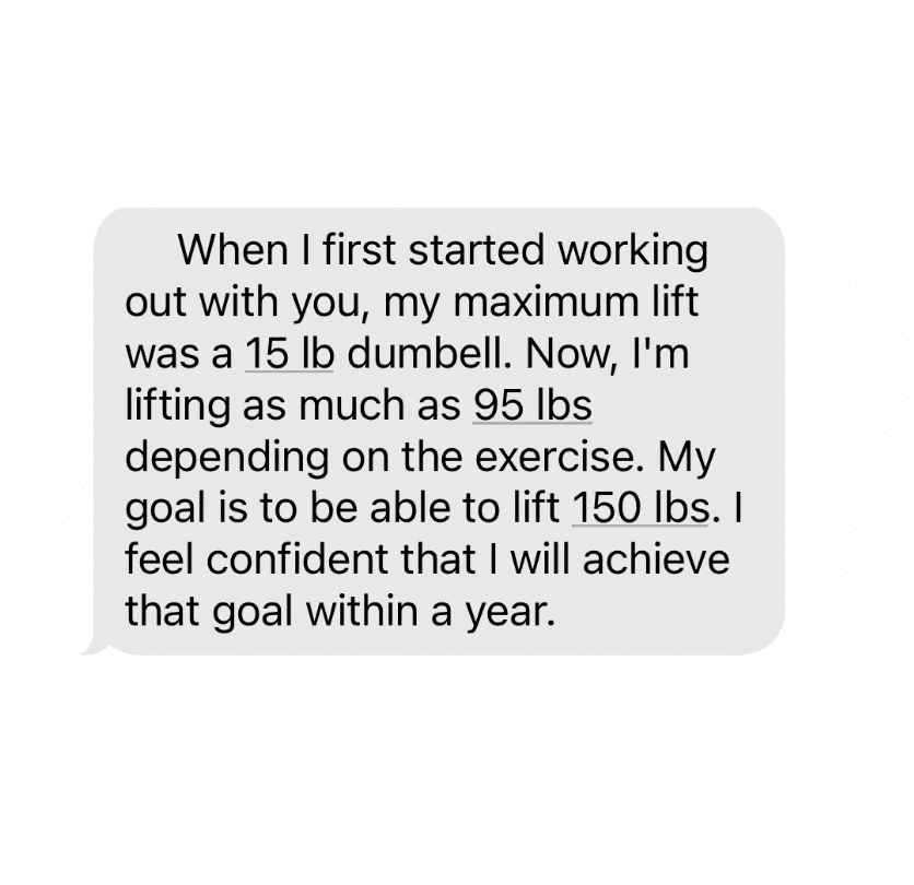 lifting 95 lbs testimonial